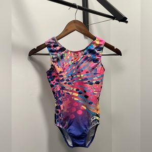 Fun multi color cirque du soleil GK leotard Adult extra small!